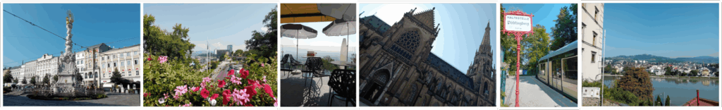 Bildleiste mit Fotos aus Linz